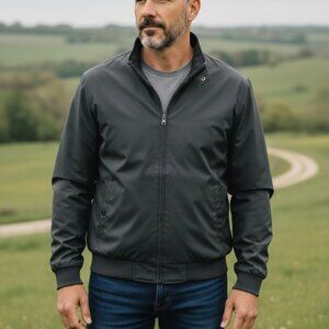 Saxony Silk 4 Golf 1/4 Zip Pullover Vintage Jacket Black 100% Silk